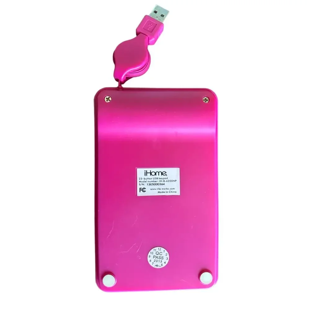 iHome 23-button Hot Pink USB keypad